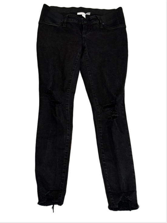Isabel Maternity by Ingrid & Isabel Denim - Isabel Maternity Black Distressed Raw Hem Ankle Maternity Pregnancy Jeans